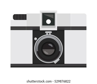 Pale Gray Analog Film Camera