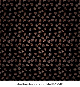 Pale gray, brown and black seamless pattern with cupcakes. Vector illustration. Cute birthday background on gray, brown and black. Sweets background design.
