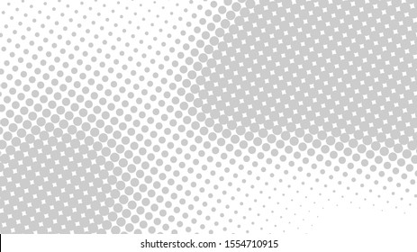 Pale gray pop art background with halftone dots desing in retro comic style
