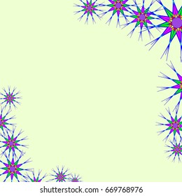 pale green backgrounded frame with green abstract circles.