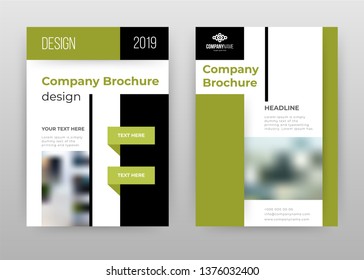 Pale green black business annual report brochure flyer design. Multipurpose abstract brochure template, include cover and back pages. Pale green flyer leaflet vector design. Vertical A4 format.