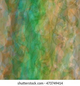 Pale green and brown background for tissue, wrapping paper. Abstract seamless vector pattern. Watercolor effect