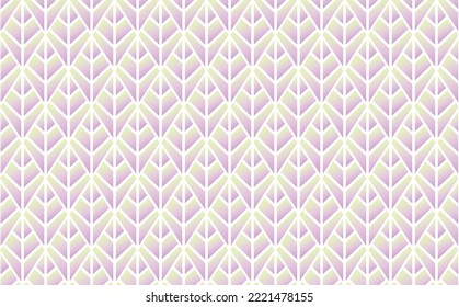 Pale green and purple gradient colored rhombus vector tiled pattern shaped like leaves. Colorful colored pattern. Suitable for fabric, textiles, and wallpaper.