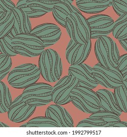 Hellgrüne Wassermelone zufällige Silhouetten nahtlose Muster. rosafarbener Hintergrund. Natürliche organische Formen. Grafisches Design für die Verpackung von Papier und Texturen aus Stoff. Vektorgrafik.