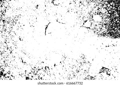 Pale grunge vector texture in black and white palette. Distressed texture with dust and noise. Weathered asphalt surface. Aged and scratched surface monochrome overlay for vintage effect. Grit trace