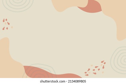 Pale Hand Drawn Vector Background With Curvy Shapes And Offset Circle. Suitable For Design Template.