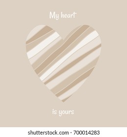 Pale heart, tender vector design. Print, logo, emblem symbolizing love
