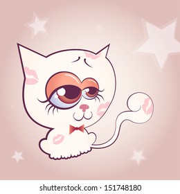 Pale kissed kitten
