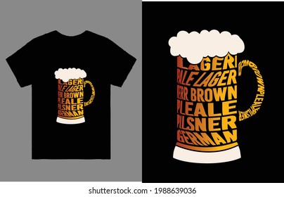 Pale Larger Beer Brown Paleale Plsener Garman T-shirt Vector Design