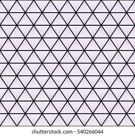 Pale lavender and black color luxury triangle grid seamless pattern background.