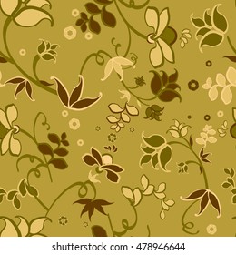 pale light green flower seamless pattern