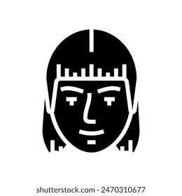 pale makeup goth subculture glyph icon vector. pale makeup goth subculture sign. isolated symbol illustration