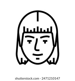 pale makeup goth subculture line icon vector. pale makeup goth subculture sign. isolated contour symbol black illustration