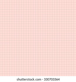 The pale orange peach lined paper. The paper into the cell. Vector, seamless texture. Pattern background similar to paper.