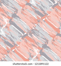 Pale pastel color brush stroke modern seamless pattern. Paint traced vector illustration cosmetics, feminine, celebration projects.  