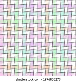 Pale pastel gingham. Seamless vector rainbow plaid. Suitable for fashion, home decor or stationary.
