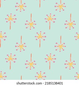 Pale pastels, butterflies, and pretty flowers repeat pattern. It would make a lovely baby blanket or jammies.  