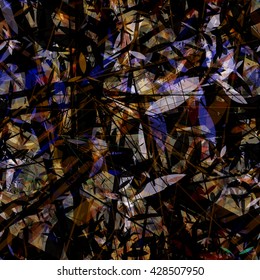 Pale petals covered with dark stripes and scratches. Like flowers, bushes and thorns. Abstract seamless background