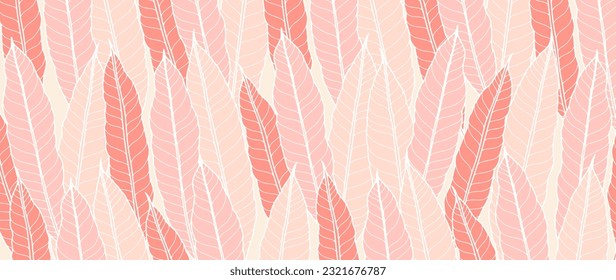 Pale pink botanical background with delicate leaves. Abstract background for decor, wallpapers, covers, item designs, postcards