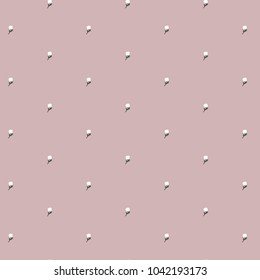 Pale pink delicate pastel color seamless pattern whith polka dot tulips. Texture for wrapping paper, scrapbooking design, textile for baby and woman, vintage backdrop