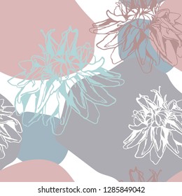 Pale pink flower vector pattern