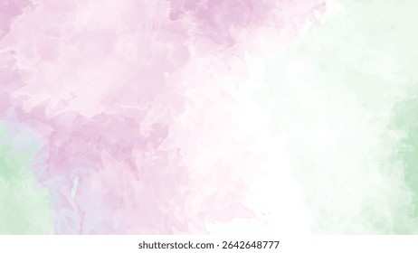 Pale pink and mint green watercolor washes blend seamlessly creating a soft abstract background. The texture is delicate with subtle color variations.