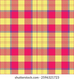 Pale Pink Red and Deep Butter Yellow Seamless Tartan Fabric Design