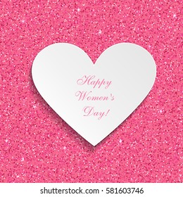  Pale pink shimmer background imitation magenta dust.  Abstract  glitter pattern.  Delicate greeting card for the International Women's Day. Congratulations on March 8! World Day of the woman. 