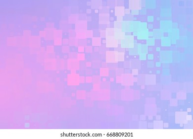 Pale purple pink turquoise vector abstract glowing background with random sizes rounded corners tiles 
