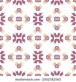 Pale red and pale orange geometric seamless patterns that are traditional, ethnic, Navajo, or Native American Indian. designs for clothing, curtains, carpets, sarongs, Hmong, and fabric edges.