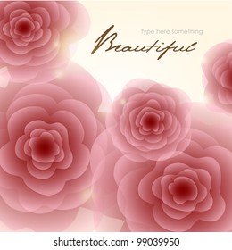 Pale red-pink roses square background