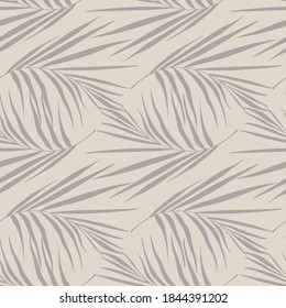 Patrón minimalista pálido sin fisuras, con tonos purpé, helechos de siluetas de hojas. Ornamento botánico. Impresión creativa de la jungla. Ideal para el diseño de tela, impresión textil, envoltura, cubierta. Ilustración vectorial.