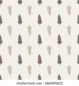 Pale seamless pattern with grey little leaf ornament. Nature backdrop. Decorative elements. Stock illustration. Vector design for textile, fabric, giftwrap, wallpapers.
