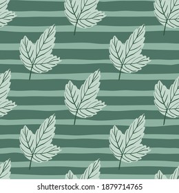 Blasses, nahtloses Muster mit grauen Umrisssilhouetten. Herbsthintergrund mit gestreiftem Hintergrund. Perfekt für Stoffdesign, Stoffdruck, Umhüllung, Cover. Vektorgrafik.