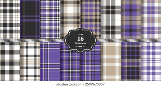 Pale Straw Seamless Tartan with Golden Ochre accents Textile Design