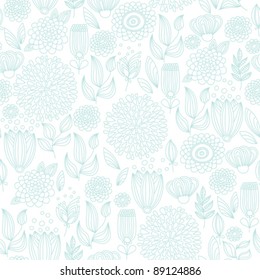 Pale turquoise seamless floral pattern