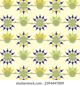 Pale Yellow background with repeated custom pattern