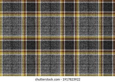 pale yellow and brown on grungy ragged gray fabric texture of traditional gingham repeatable checkered ornament for coat, plaid, tablecloths, shirts, clothes, dresses, tartan