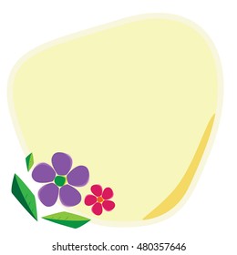 pale yellow frame with flower for note, minimal style