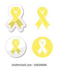 Pale Yellow Ribbon -ymbol Of Spina Bifida