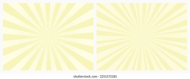 Pale Yellow sunburst background. Corn Field Yellow pop art style backdrop as design element.