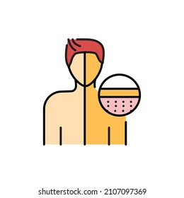 Pale or yellowish skin color line icon. Human diseases. Pictogram for web page, mobile app, promo.