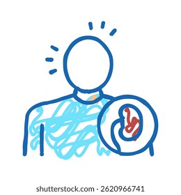 paleness human skin, kidney disease doodle icon sketch vector. paleness human skin, kidney disease sign. isolated symbol illustration