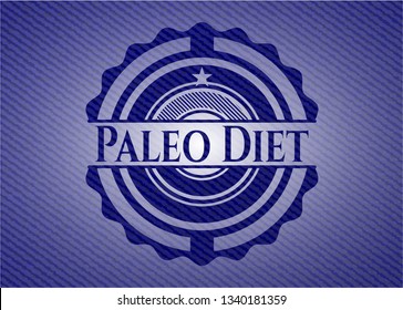 Paleo Diet emblem with jean background