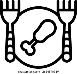 Paleo Diet Line Vector Icon Design