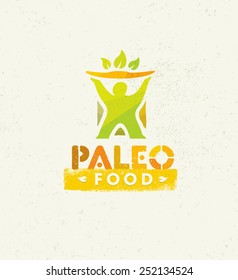 Paleo Food Clean Eating Vector Concept On Organic Background