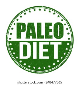 Paleo food grunge rubber stamp on white background, vector illustration