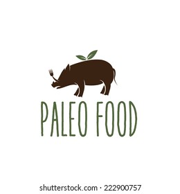 paleo food hog vector design template