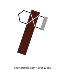Paleolithic ax isolated icon