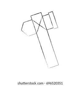 Paleolithic ax isolated icon